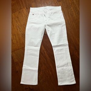 Hudson Beth Baby Boot Crop Jeans White Mid Rise Size 25 NWOT